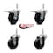 Service Caster 35 Inch Soft Rubber Swivel 58 Inch Threaded Stem Caster Set 2 Total Lock Brakes SCC-TSTTL20S3514-SRS-58212-2-S-2 - alternate 4